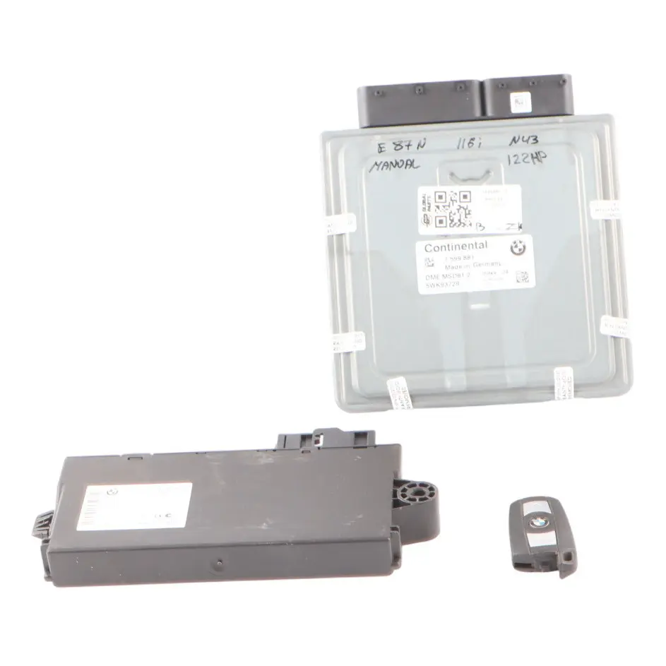 BMW E81 E87 LCI 116I Benzina N43 Kit Centralina 7599881 DME CAS3 Chiave Manuale