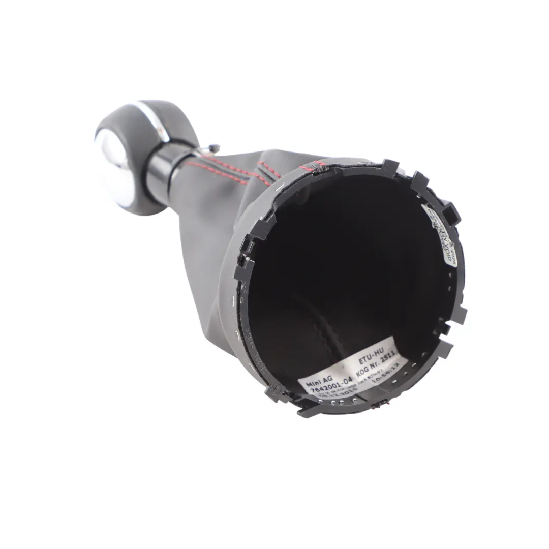 Shift Gear Knob Lever Cover Black Leather 6-speed to Mini F56 with Part number 7642001 Mini F56 Shift Gear Knob Lever Cover Black Leather 6-speed - SKU 7642001 - Part number 7642001