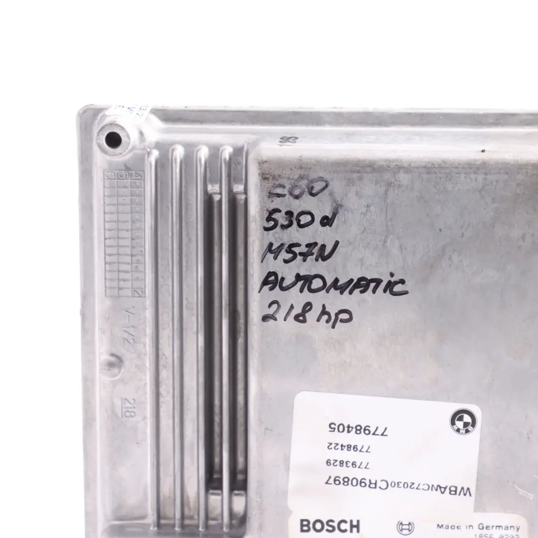 M57N 218HP Engine Control Unit ECU DDE Automatic to BMW E60 E61 530d with Part number 7798422 BMW E60 E61 530d M57N 218HP Engine Control Unit ECU DDE Automatic - SKU 7798422-2 - Part number 7798422