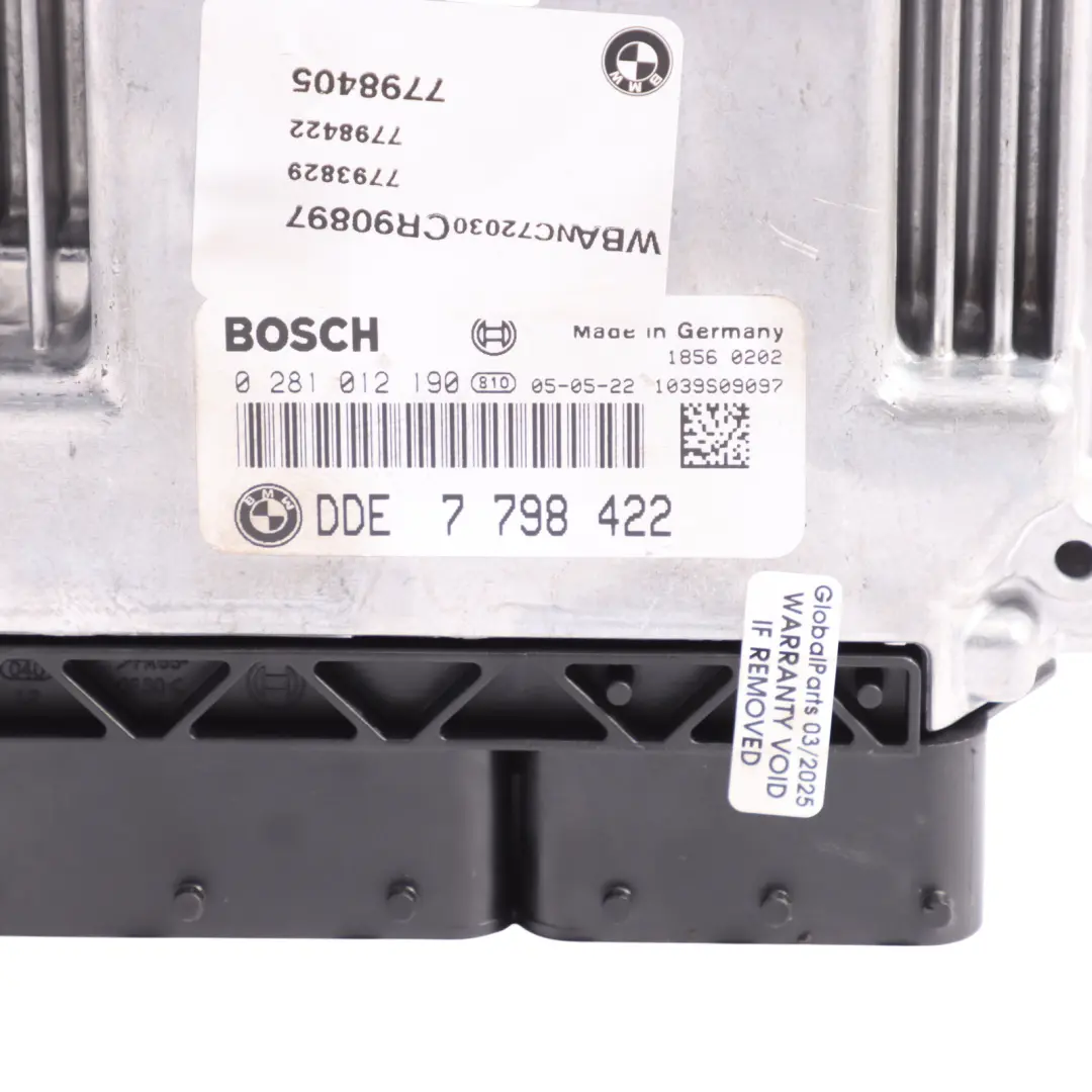 BMW E60 E61 530d M57N 218HP Engine Control Unit ECU DDE Automatic - SKU 7798422-2 - Part number 7798422