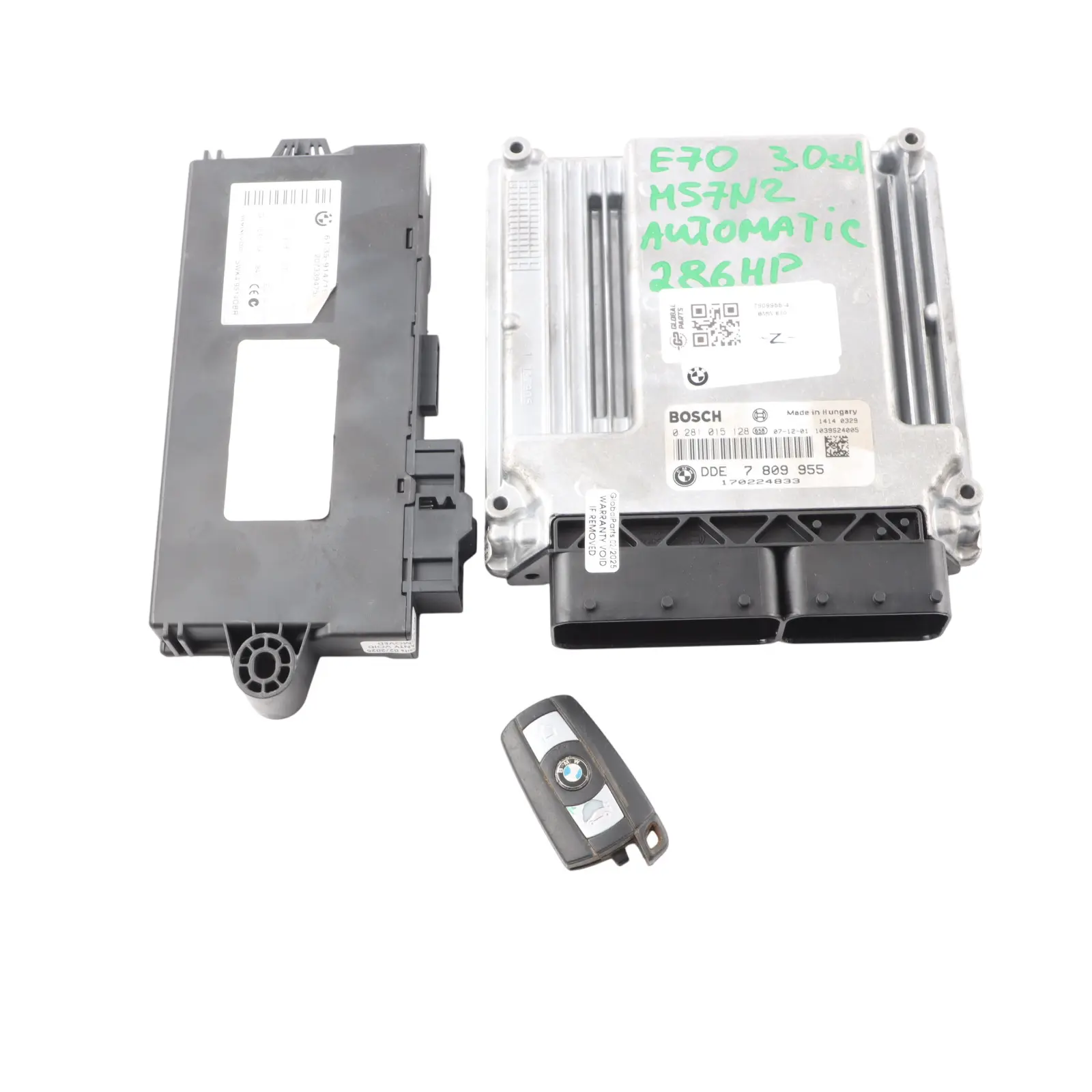 BMW E60 E90 X5 E70 3.0Sd 335D 535D M57N2 Motor ECU DDE 7810980 CAS3 + Schlüssel