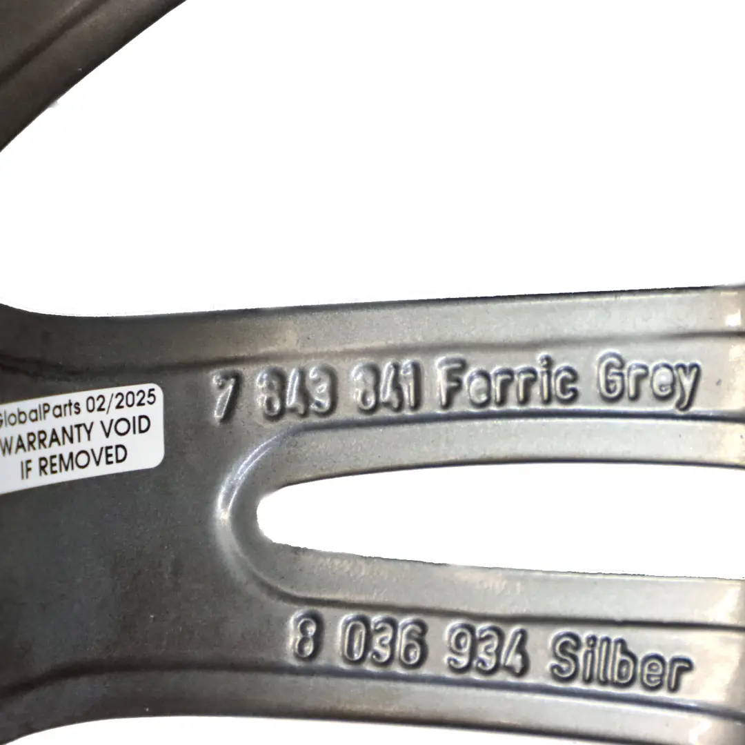 BMW E90 E91 Srebrna Felga Aluminiowa Tylna 18" ET37 8.5JM Spider Spoke 193 - SKU 7843841-7 - Numer Części 7843841