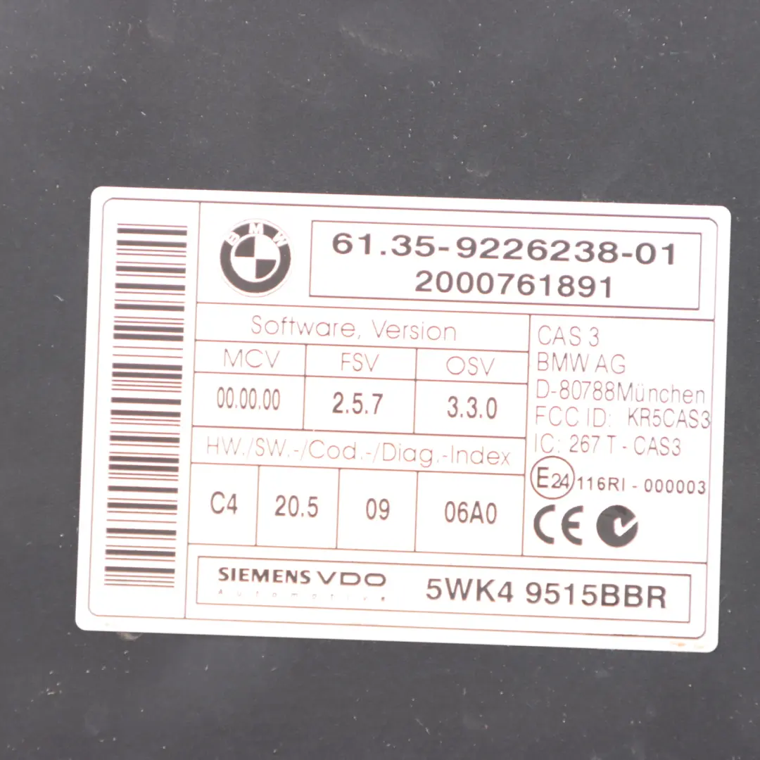 S65 420HP ECU Kit DME CAS3 + Key Drivelogic to BMW E90 E92 E93 M3 Engine with Part number 7844101 BMW E90 E92 E93 M3 Engine S65 420HP ECU Kit DME CAS3 + Key Drivelogic - SKU 7844101-1 - Part number 7844101