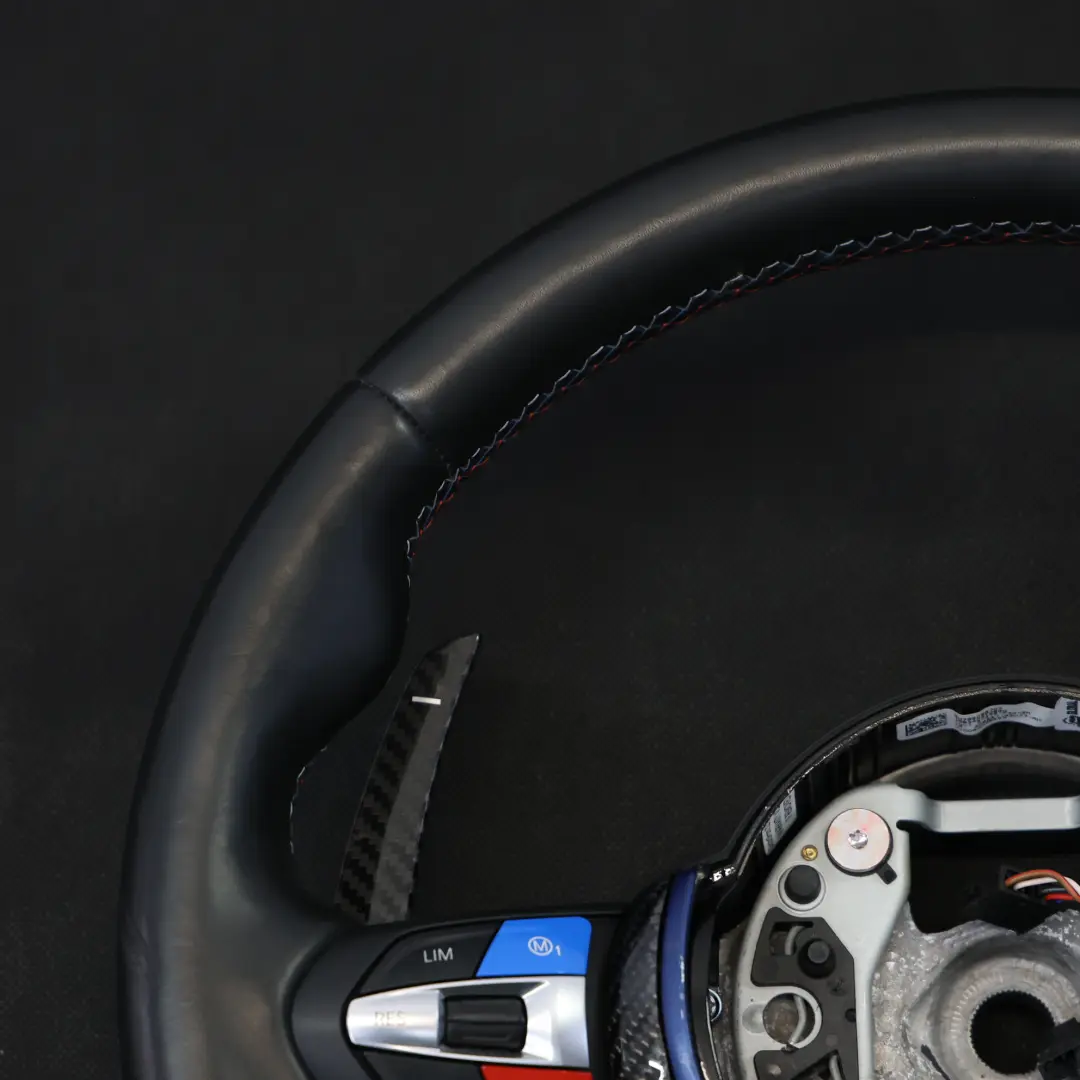 Steering Wheel BMW F87 M2 F80 M3 M Performance Black Leather Heated Paddle Shift to with Part number 7847607 Steering Wheel BMW F87 M2 F80 M3 M Performance Black Leather Heated Paddle Shift - SKU 7847607-4 - Part number 7847607