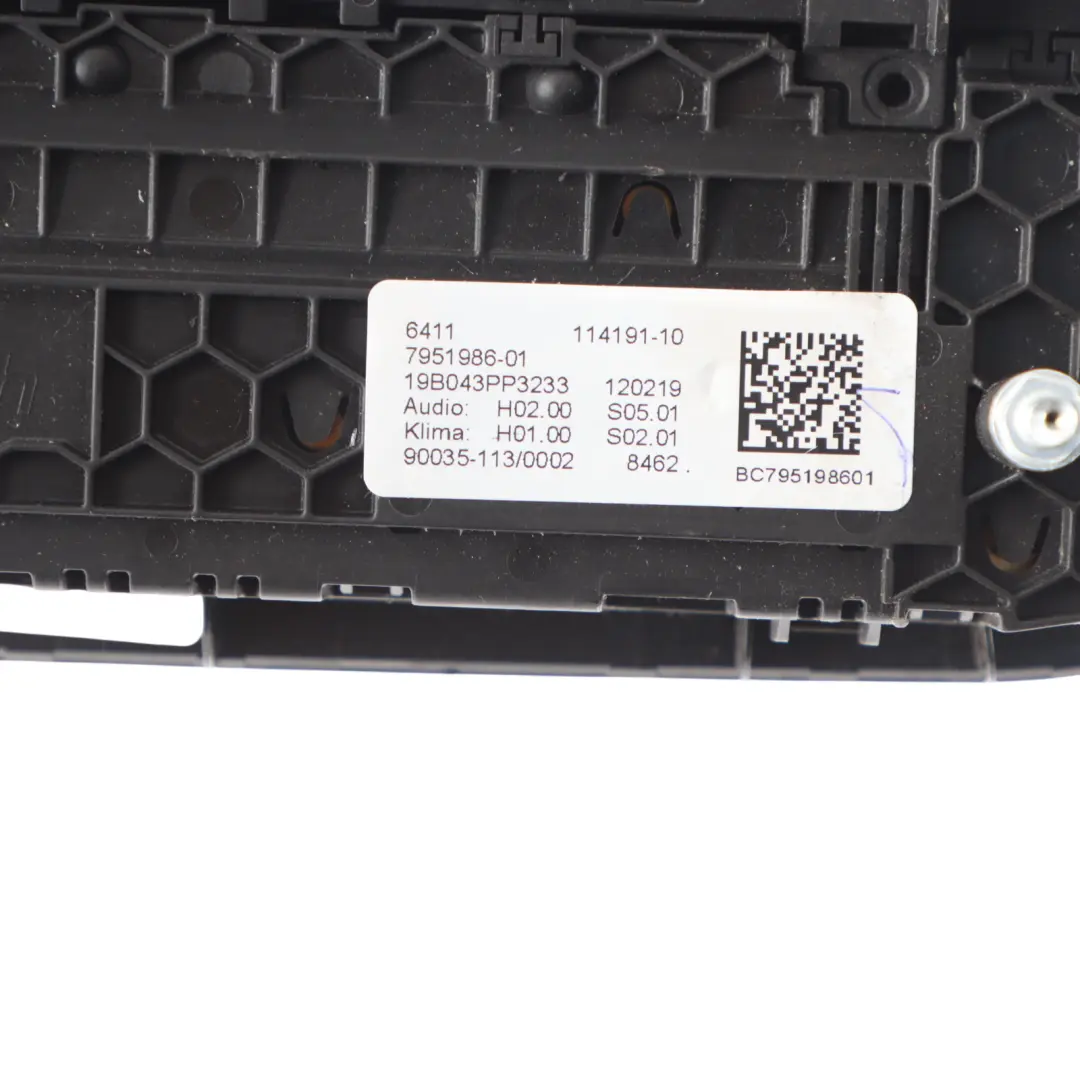 Conditioning Heater Climate Control Unit Switch Panel to BMW G01 Air with Part number 7951986 BMW G01 Air Conditioning Heater Climate Control Unit Switch Panel - SKU 7951986 - Part number 7951986