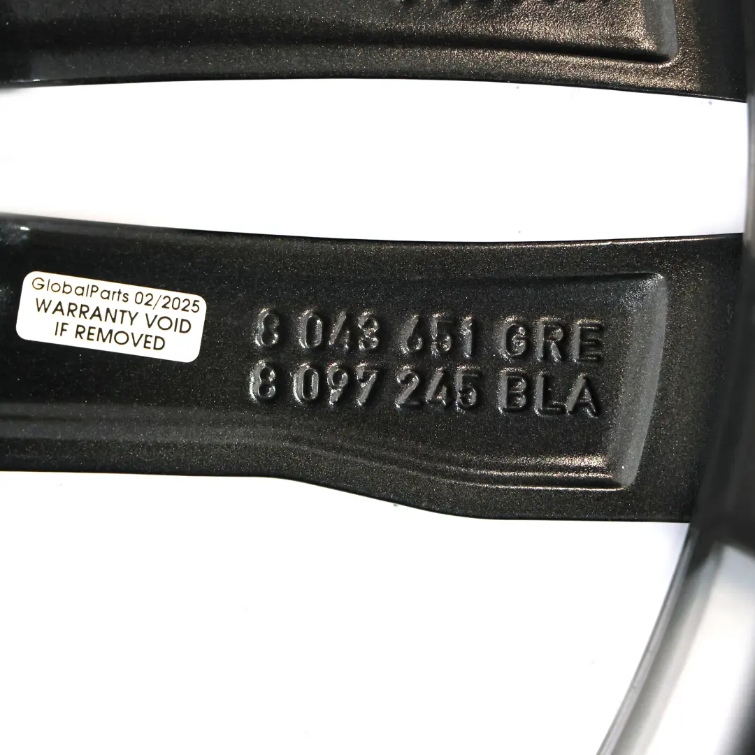 BMW F30 F31 Jante arrière alliage gris 19" ET:47 8,5J M Double Spoke - SKU 8043651-2 - Numéro de pièce 8043651