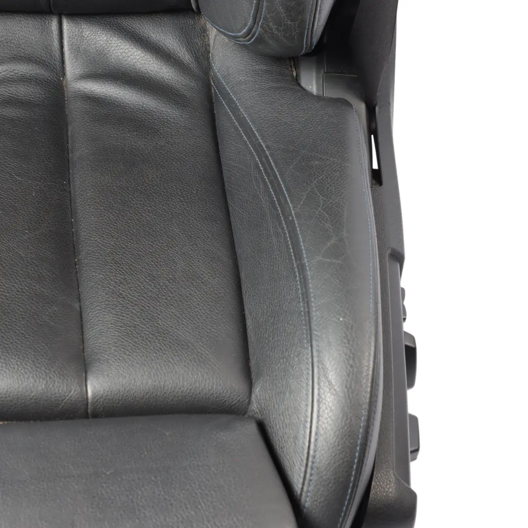 Front Seat BMW F33 Cabrio Left N/S M Sport Leather Black Contrast Blue Heated  - SKU 8062619-1 - Part number 8062619