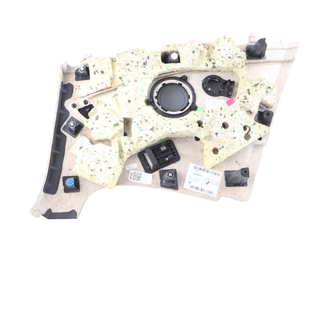 Left N/S Lateral Lining Panel Black Leather Silverstone to BMW F83 M4 Cabrio Rear with Part number 8064005 BMW F83 M4 Cabrio Rear Left N/S Lateral Lining Panel Black Leather Silverstone - SKU 8064005-1 - Part number 8064005