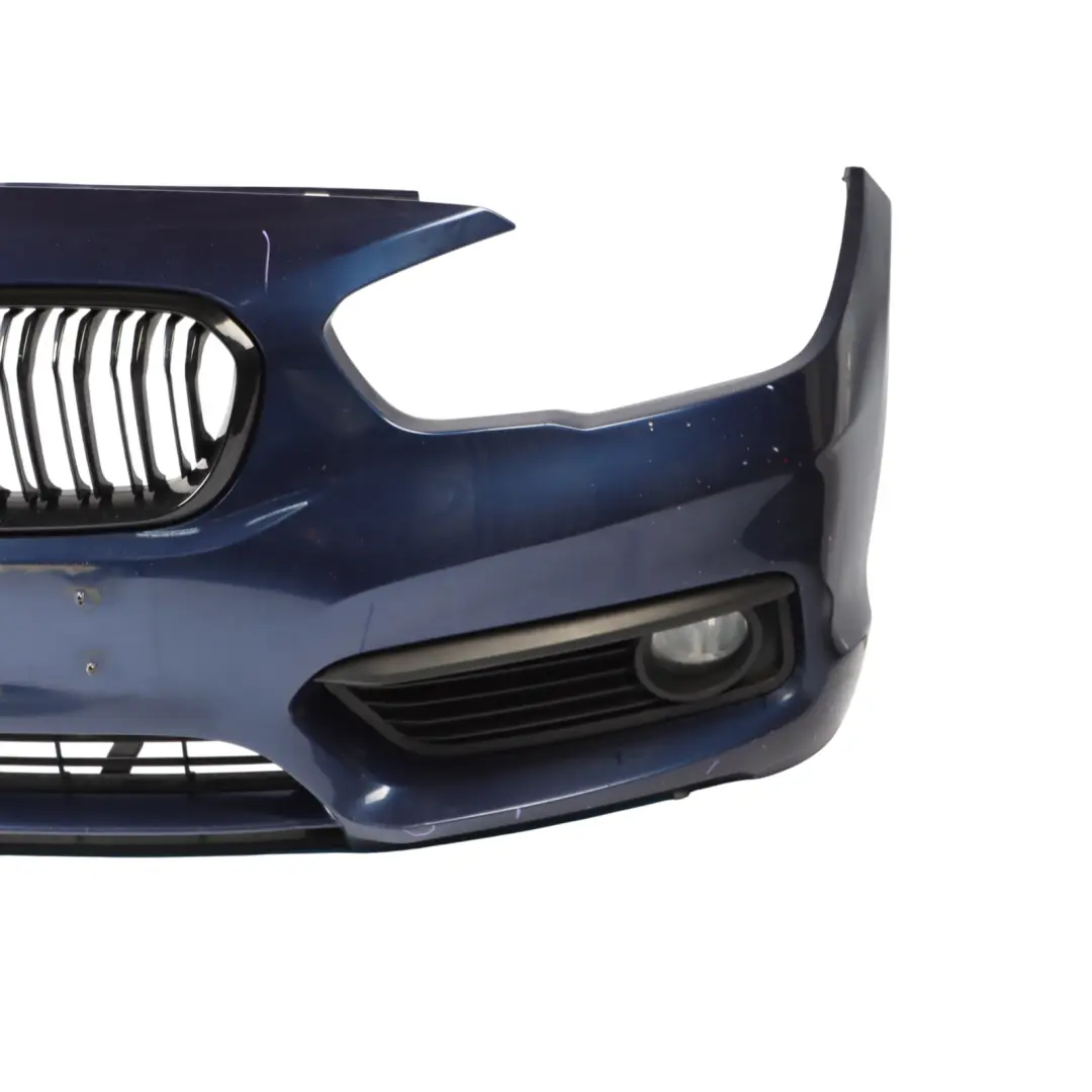 Complete Front Bumper Trim Panel Mediterranean Blue C10 to BMW F20 F21 LCI with Part number 7429711 BMW F20 F21 LCI Complete Front Bumper Trim Panel Mediterranean Blue C10 - SKU 7429711-MED - Part number 7429711