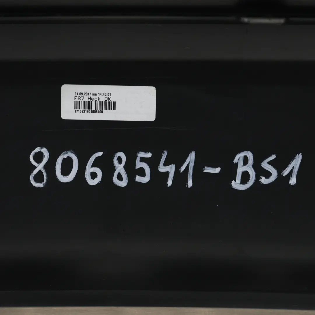 Bumper Complete PDC Black Sapphire Metallic 475 to BMW F87 M2 M Sport Rear with Part number 8068541 BMW F87 M2 M Sport Rear Bumper Complete PDC Black Sapphire Metallic 475 - SKU 8068541-BS1 - Part number 8068541
