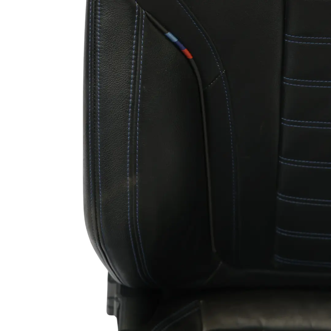 BMW X01 G01 M Sport Seat Front Left N/S Heated Memory Leather Black Blue Stitch - SKU 8079697-1 - Part number 8079697