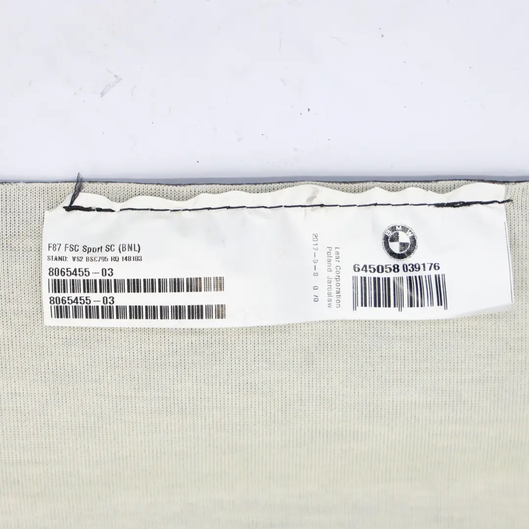 Respaldo Asiento Delantero Izquierdo Derecho Cuero Dakota Negro para BMW F87 M2 con número de pieza 8093939 BMW F87 M2 Respaldo Asiento Delantero Izquierdo Derecho Cuero Dakota Negro - SKU 8093939 - Número de pieza 8093939