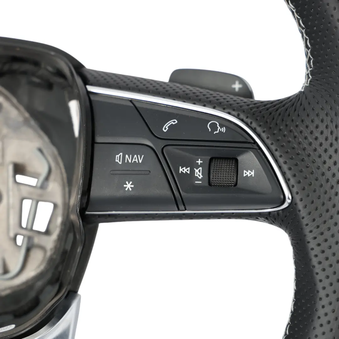 Audi Q5 SQ5 FY Kierownica NOWA Czarna Skóra Ścięta Łopatki - SKU 80A419091AF-1 - Numer Części 80A419091AF