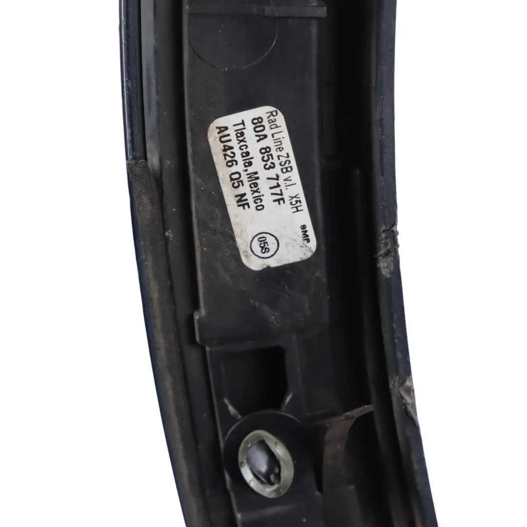 Arch Cover Front Left N/S Trim Strip Navarra Blue - X5H to Audi Q5 FY Wheel with Part number 80A853717F Audi Q5 FY Wheel Arch Cover Front Left N/S Trim Strip Navarra Blue - X5H - SKU 80A853717F-NAB - Part number 80A853717F