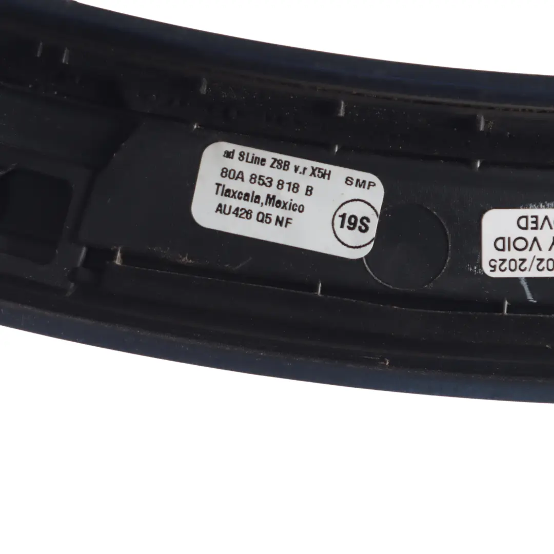 Arch Rear Right O/S Trim Moulding Navarra Blue - X5H to Audi Q5 FY Cover Wheel with Part number 80A853818B Audi Q5 FY Cover Wheel Arch Rear Right O/S Trim Moulding Navarra Blue - X5H - SKU 80A853818B-NAB - Part number 80A853818B