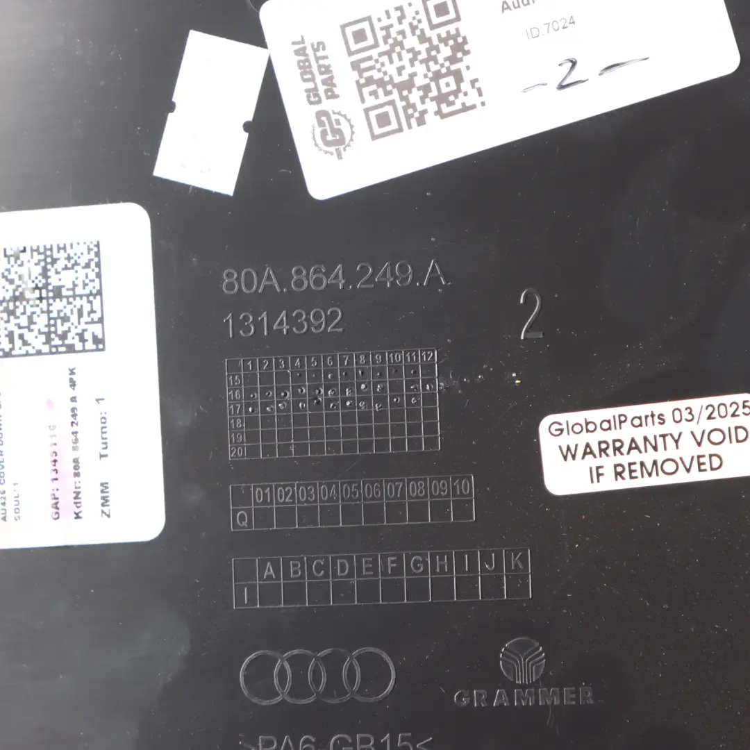 Audi Q5 FY Centre Console Armrest Arm Rest Lower Trim Cover Panel - SKU 80A864249A - Part number 80A864249A
