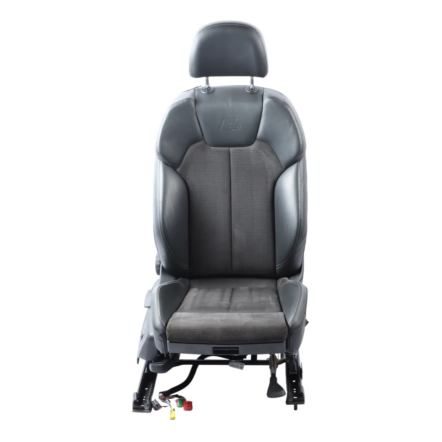 Audi Q5 Mk2 FY Asiento Sport Delantero Derecho S-Line Medio Cuero Negro Gris