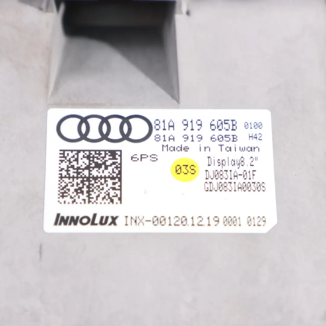 NAV Multimedia Nawigacja Wyświetlacz Ekran MMI 8,25" do Audi Q2 GA o numerze 81A919605B Audi Q2 GA NAV Multimedia Nawigacja Wyświetlacz Ekran MMI 8,25" - SKU 81A919605B - Numer Części 81A919605B