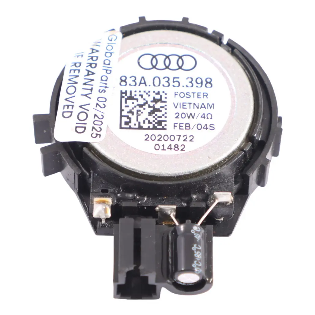 Altavoz Frontal Tweeter Sonido Pilar A Delantero Derecho para Audi Q5 FY con número de pieza 83A035398 Audi Q5 FY Altavoz Frontal Tweeter Sonido Pilar A Delantero Derecho - SKU 83A035398 - Número de pieza 83A035398