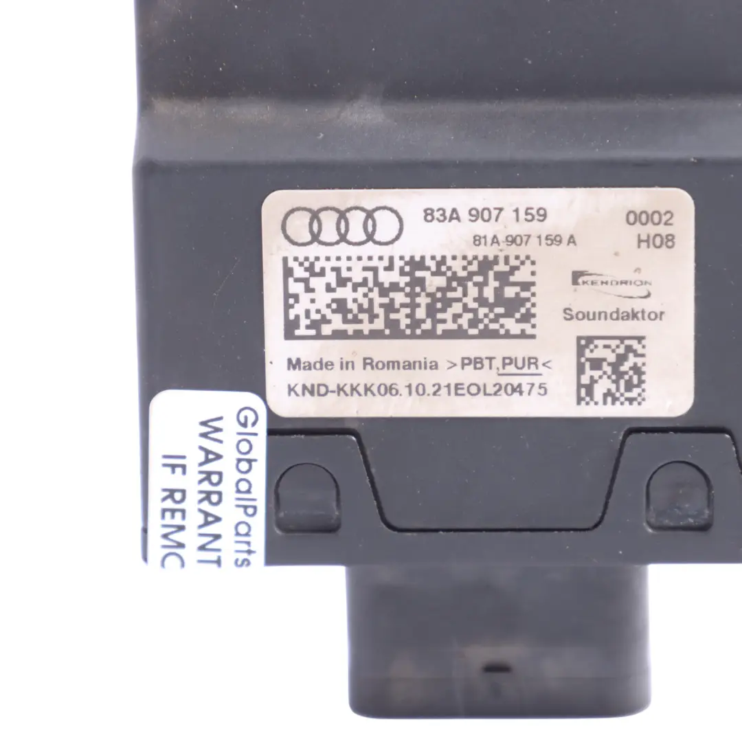 RSQ3 F3 Módulo Control Sonido Impacto Carrocería ECU para Audi Q3 con número de pieza 83A907159 Audi Q3 RSQ3 F3 Módulo Control Sonido Impacto Carrocería ECU - SKU 83A907159 - Número de pieza 83A907159