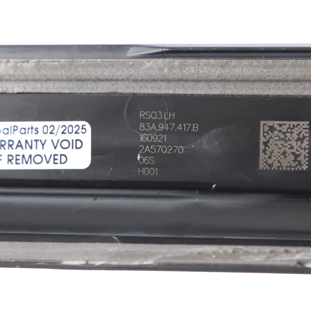 RSQ3 F3 Front Door Sill Trim Left N/S to Audi Q3 with Part number 83A947417B Audi Q3 RSQ3 F3 Front Door Sill Trim Left N/S - SKU 83A947417B - Part number 83A947417B