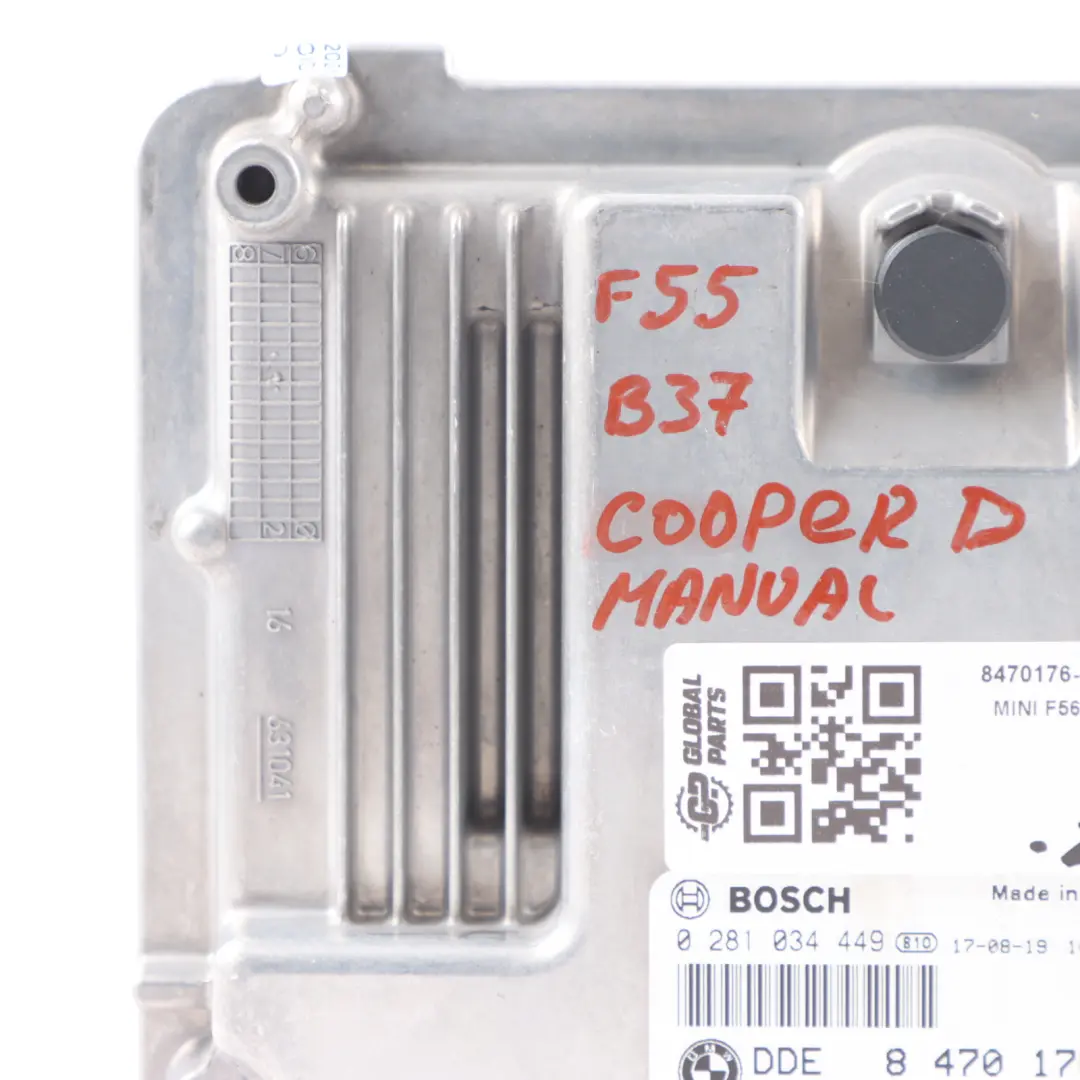 B37 1.5 116HP Engine Control Unit ECU DME Manual Mini Cooper D F55 F56 - SKU 8470176-5 - Part number 8470176