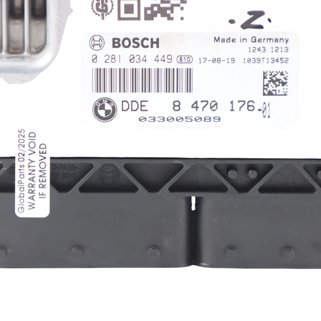 B37 1.5 116HP Engine Control Unit ECU DME Manual Mini Cooper D F55 F56 - SKU 8470176-5 - Part number 8470176