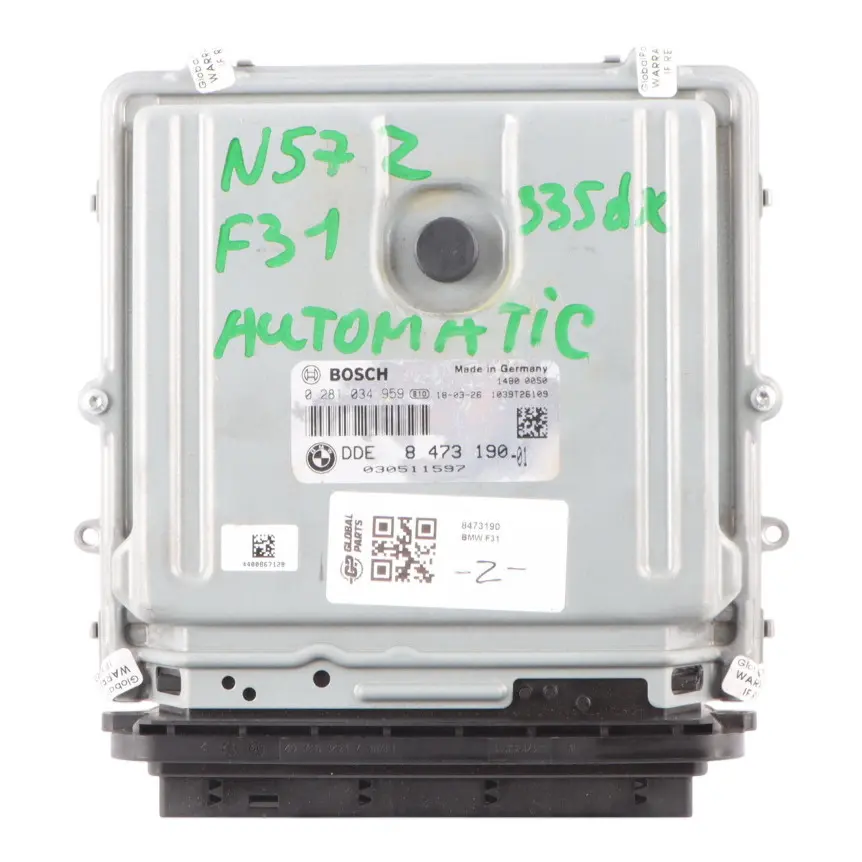 335dx F33 F36 435dx N57Z 313HP Engine ECU DDE Automatic to BMW F30 F31 with Part number 8473190 BMW F30 F31 335dx F33 F36 435dx N57Z 313HP Engine ECU DDE Automatic - SKU 8473190 - Part number 8473190