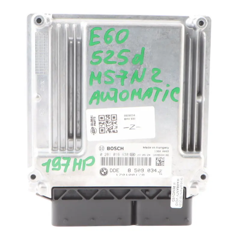 M57N2 197HP ECU Module DDE Automatic BMW E90 E91 325d E60 E61 LCI 525d - SKU 8509034 - Part number 8509034