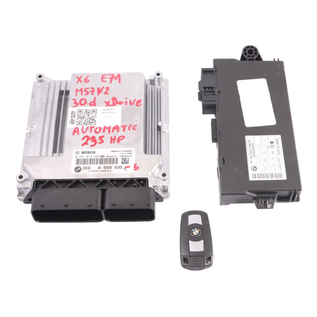 BMW E60 LCI 530xd X5 E70 3.0xd M57N2 235HP Engine ECU Kit DDE CAS3 + Key - SKU 8509035-6 - Part number 8509035