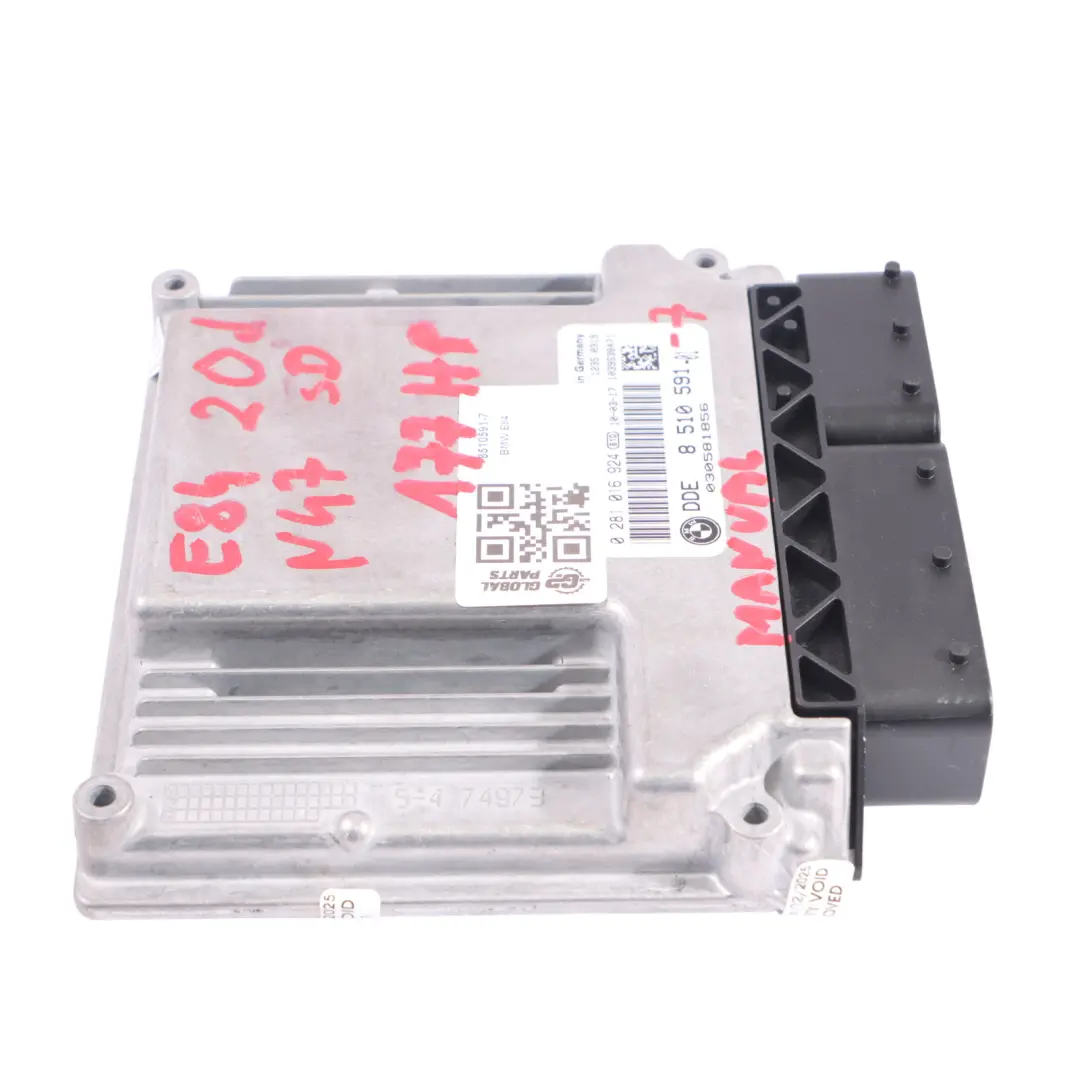 N47 177HP Motorsteuergerät ECU DDE Manual für BMW X1 E84 2.0D sD mit Teilenummer 8510591 BMW X1 E84 2.0D sD N47 177HP Motorsteuergerät ECU DDE Manual - SKU 8510591-7 - Teilenummer 8510591