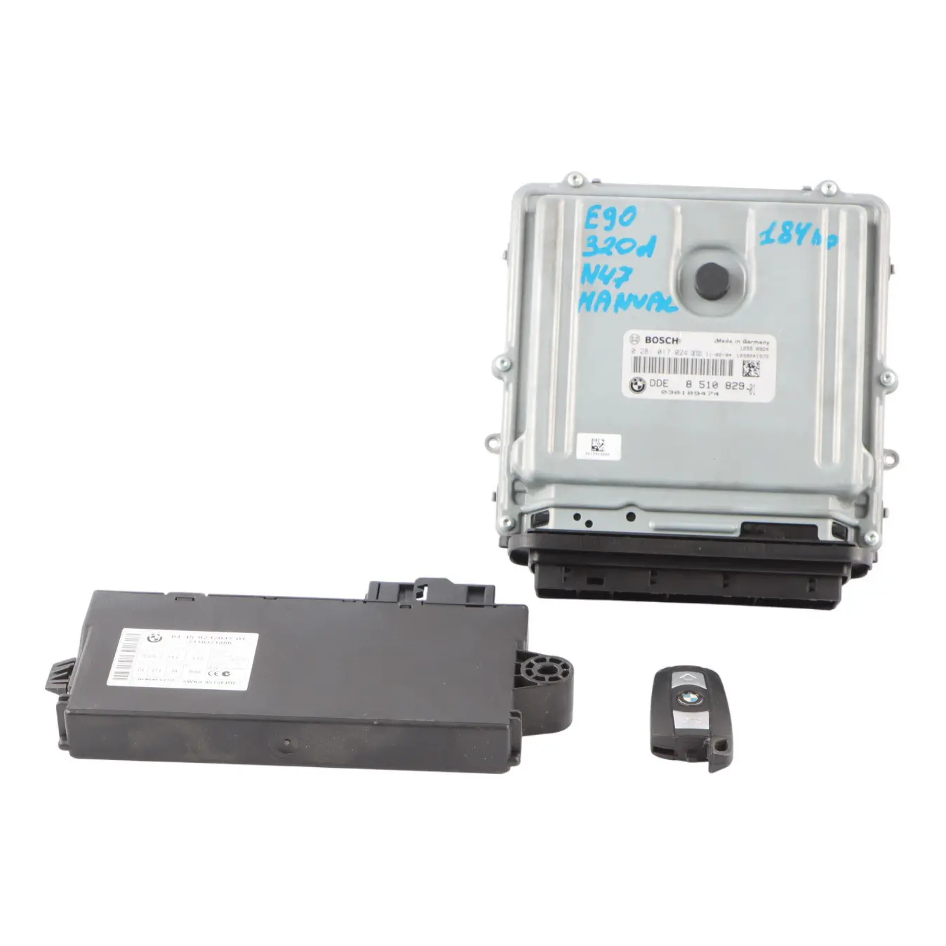 BMW E90 E91 LCI N47N 320d 184HP Engine ECU KIT DDE 8510829 + CAS3 + Key Manual