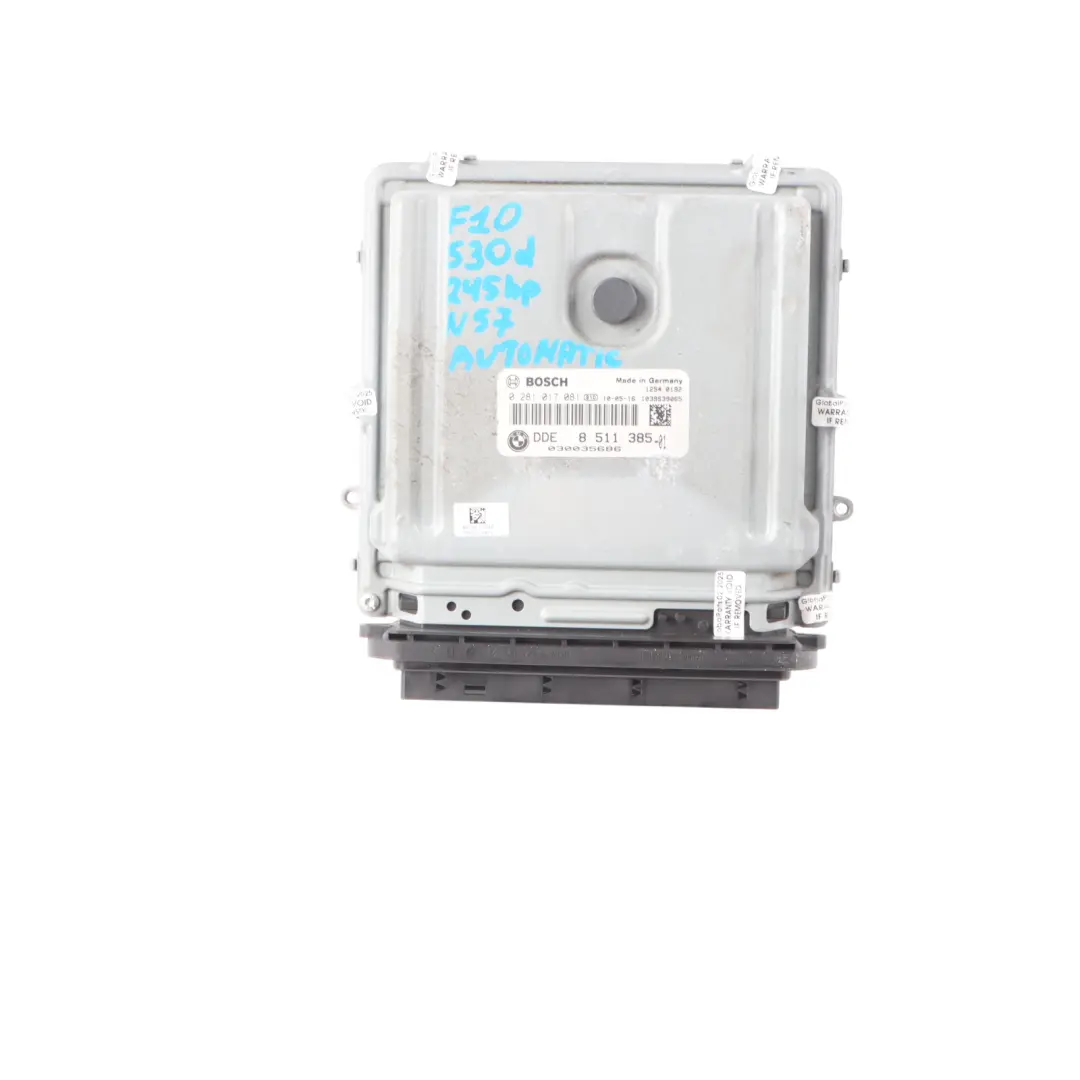 N57 245HP Control Unit ECU Kit DDE CAS4 Keys Automatic to BMW F10 F11 530d with Part number 8511385 BMW F10 F11 530d N57 245HP Control Unit ECU Kit DDE CAS4 Keys Automatic - SKU 8511385-4 - Part number 8511385