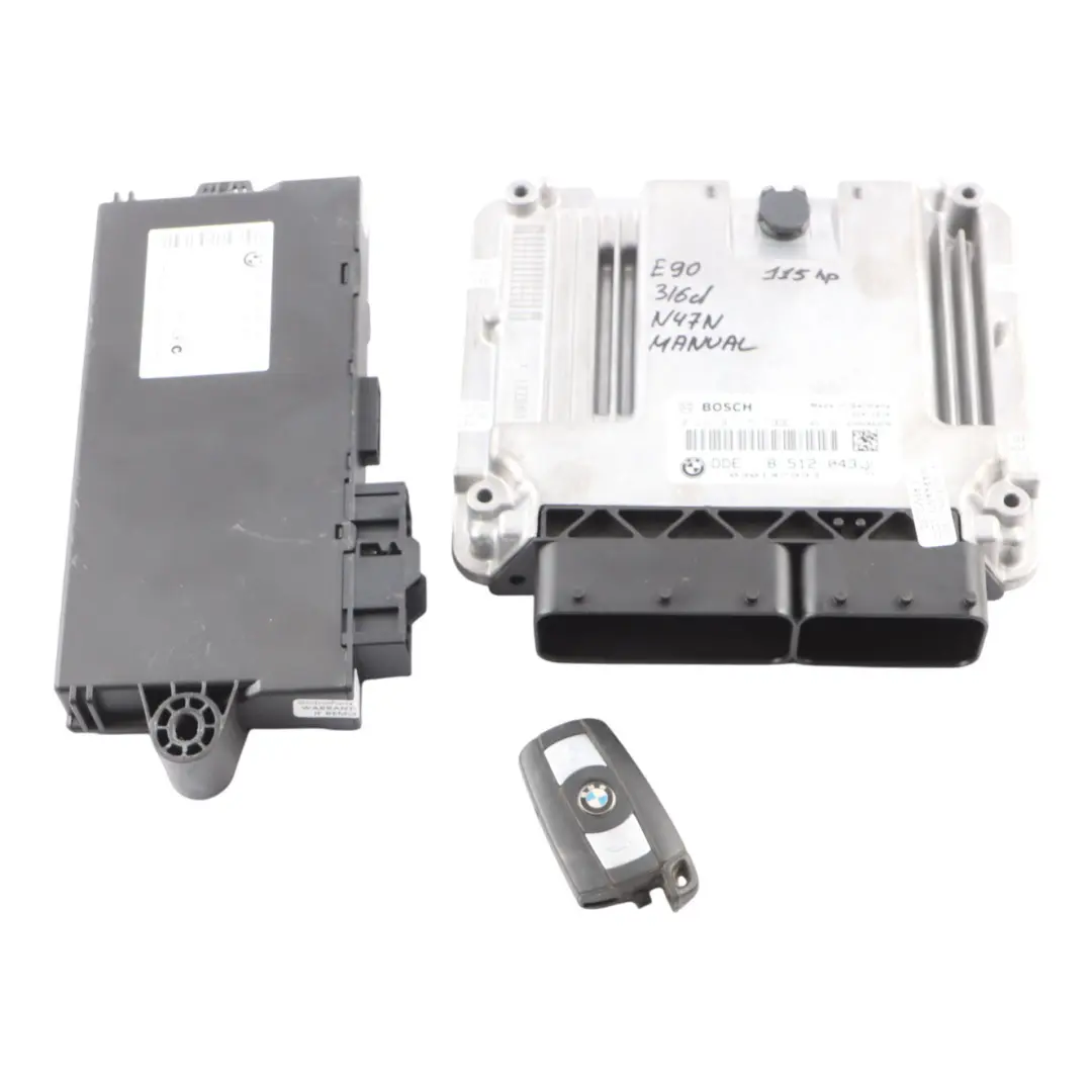 BMW E90 E91 LCI 316d N47N 115HP Engine ECU Kit DDE CAS3 Key Manual - SKU 8512043-6 - Part number 8512043