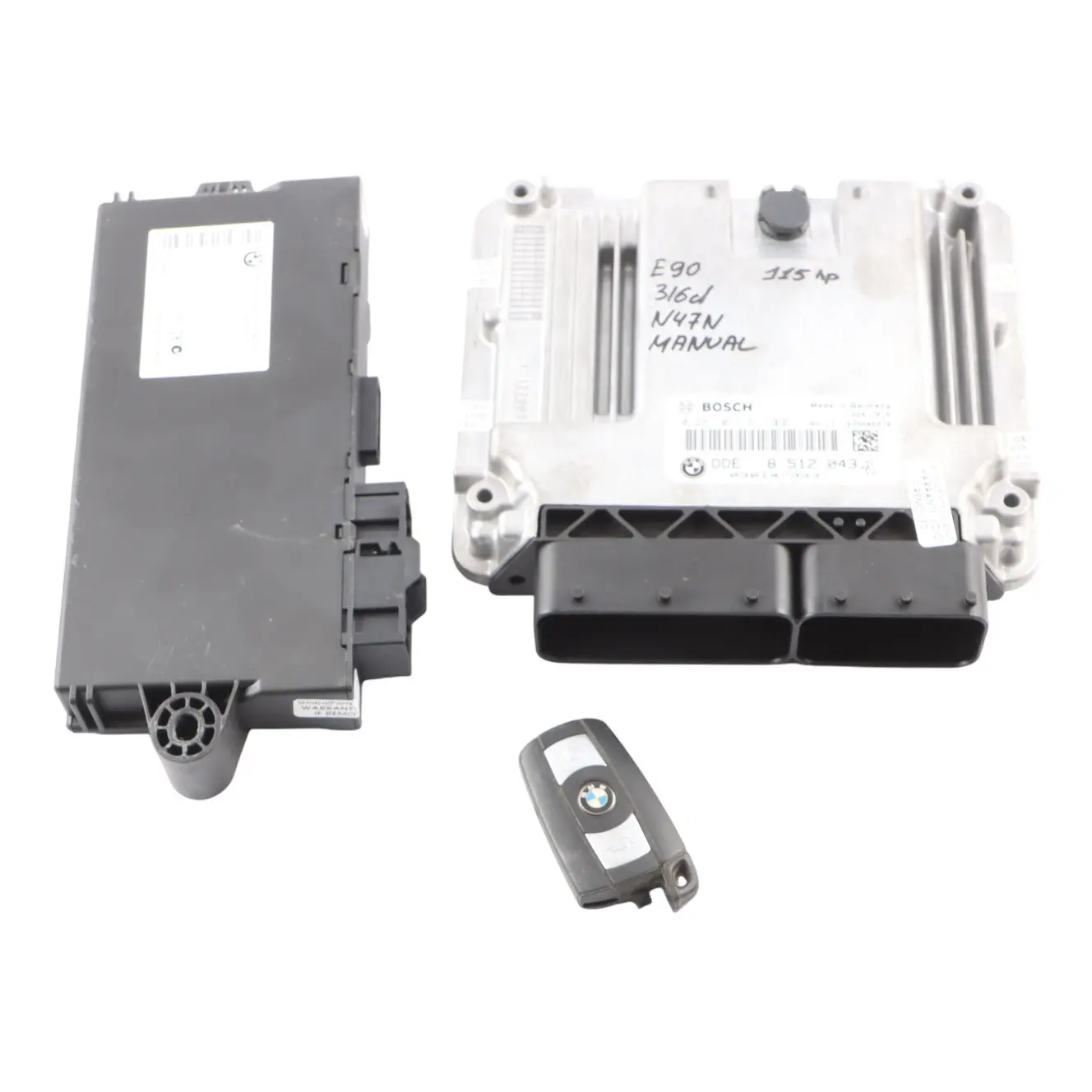 BMW E90 E91 LCI 316d N47N 115HP Engine ECU Kit DDE 8512043 CAS3 Key Manual