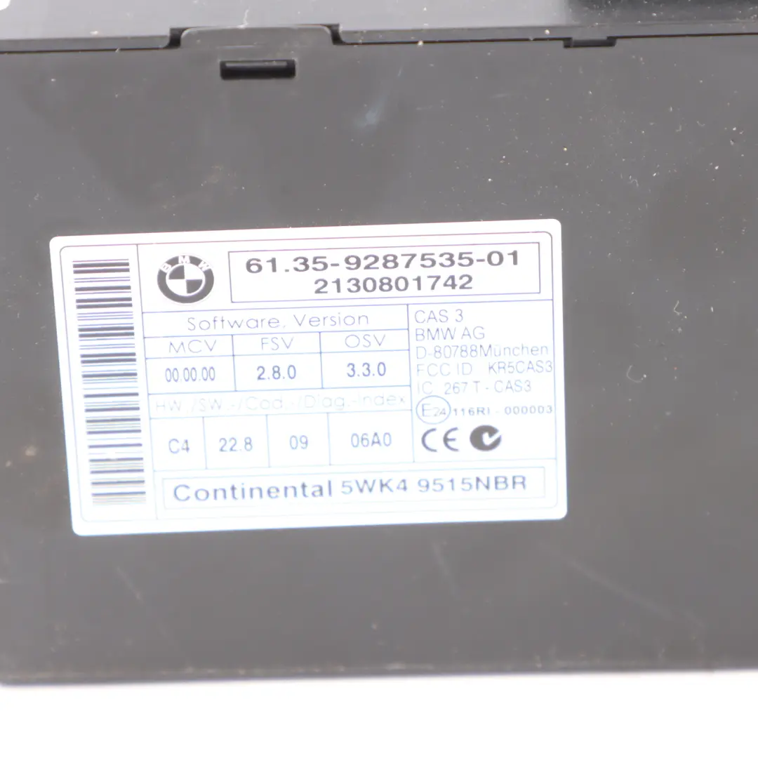 BMW X1 E84 20d 20dX Diesel N47N Engine Control Unit ECU Kit DDE CAS3 Key - SKU 8574352-3 - Part number 8574352