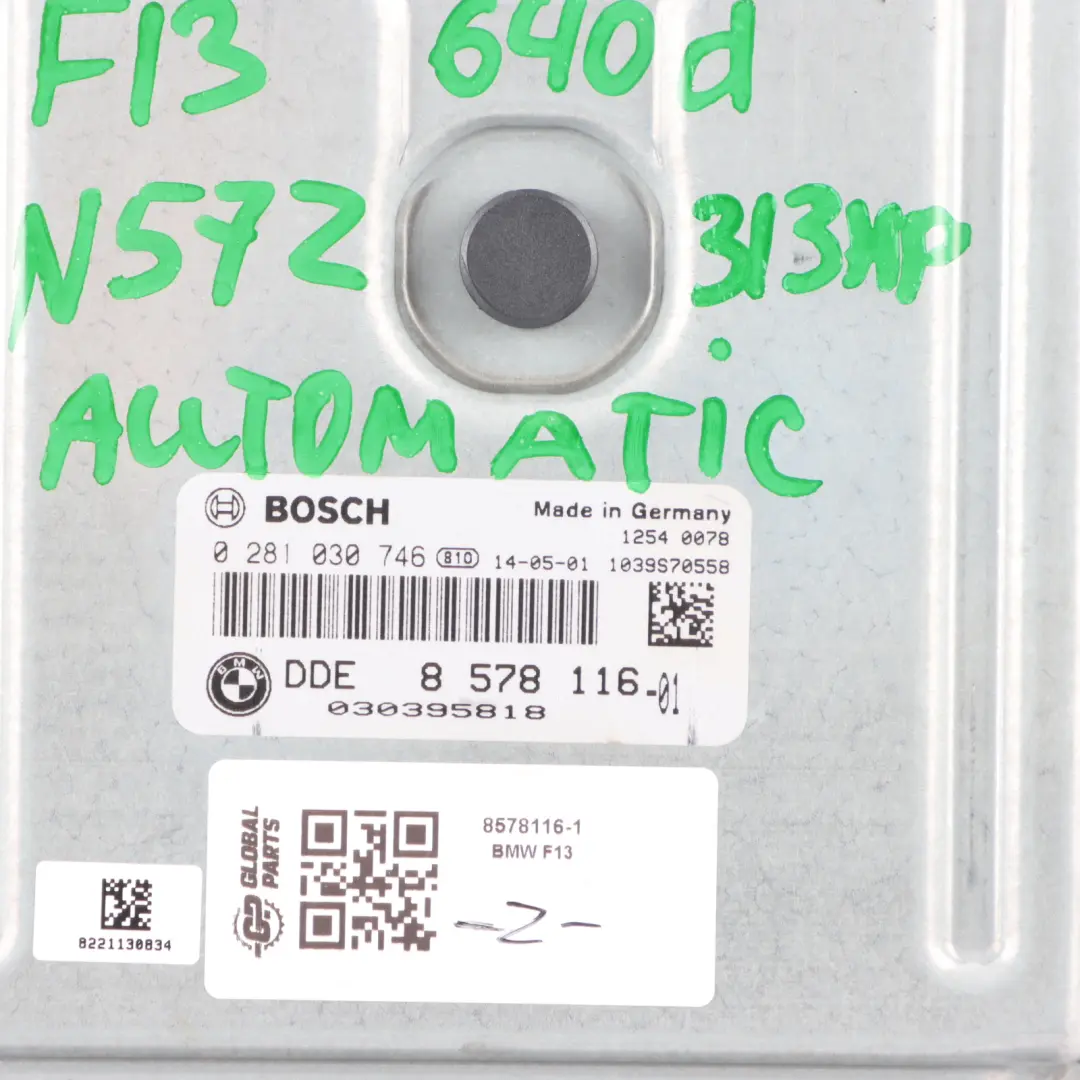 BMW F10 F11 535d F13 640d N57Z 313HP Kit DDE ECU + Key + CAS4 Automatic - SKU 8578116-1 - Part number 8578116