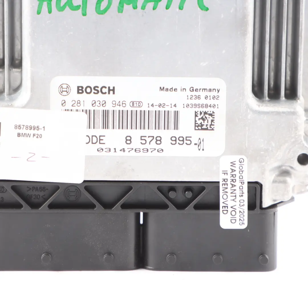 BMW F10 520d F20 320d N47N 184HP Engine Module Unit ECU DDE Kit Key Cas4 - SKU 8578995-1 - Part number 8578995