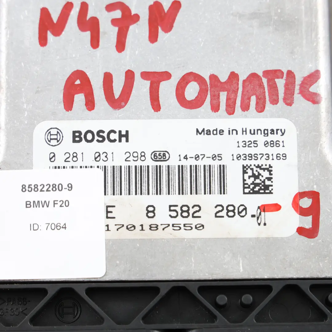 N47N 143HP Unidad Motor ECU DDE Kit FEM Llave para BMW F20 F30 F31 118D 318D con número de pieza 8582280 BMW F20 F30 F31 118D 318D N47N 143HP Unidad Motor ECU DDE Kit FEM Llave - SKU 8582280-9 - Número de pieza 8582280