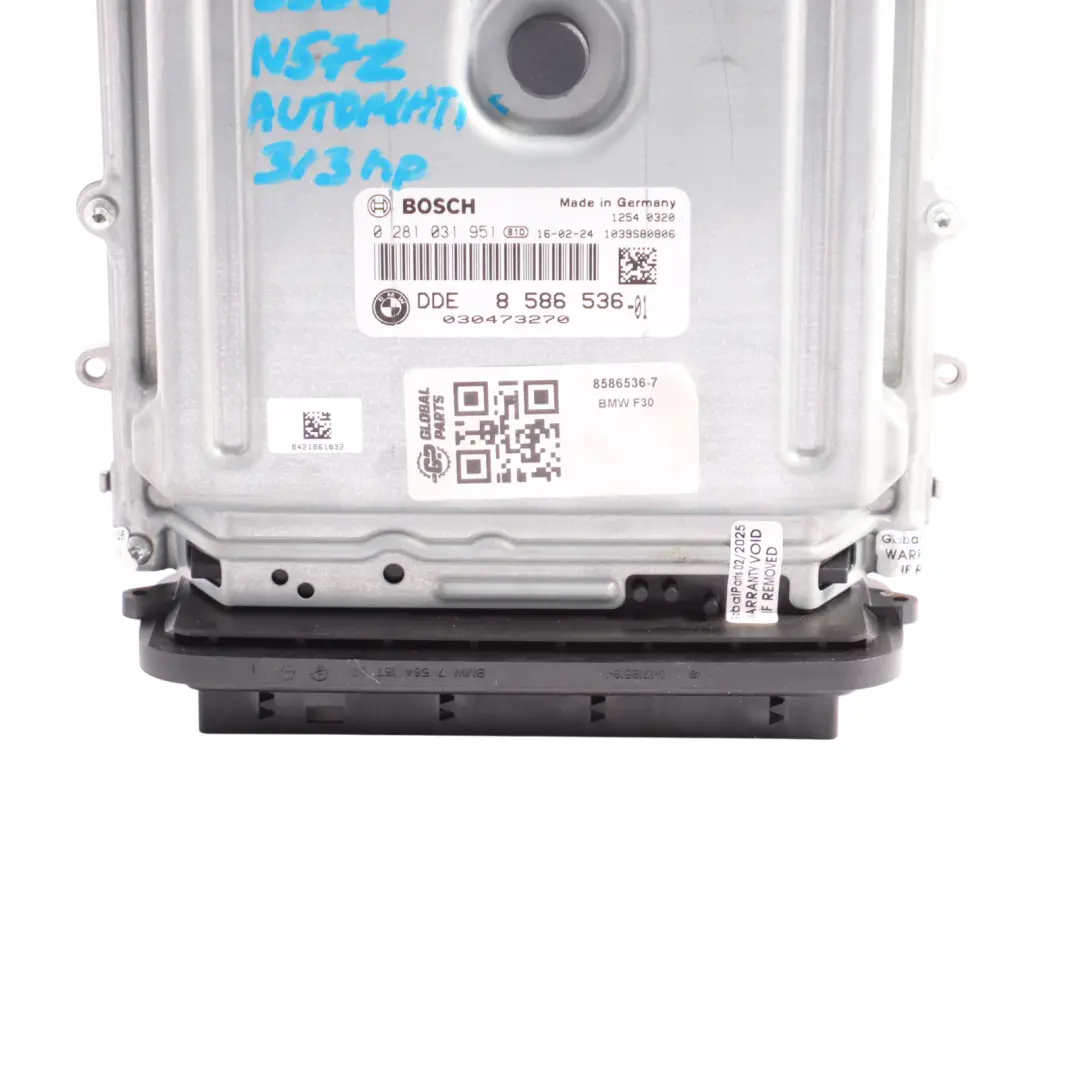 BMW F07 GT F10 F11 535D F13 640D LCI N57Z 313HP Motor ECU DDE Automático - SKU 8586536-7 - Número de pieza 8586536