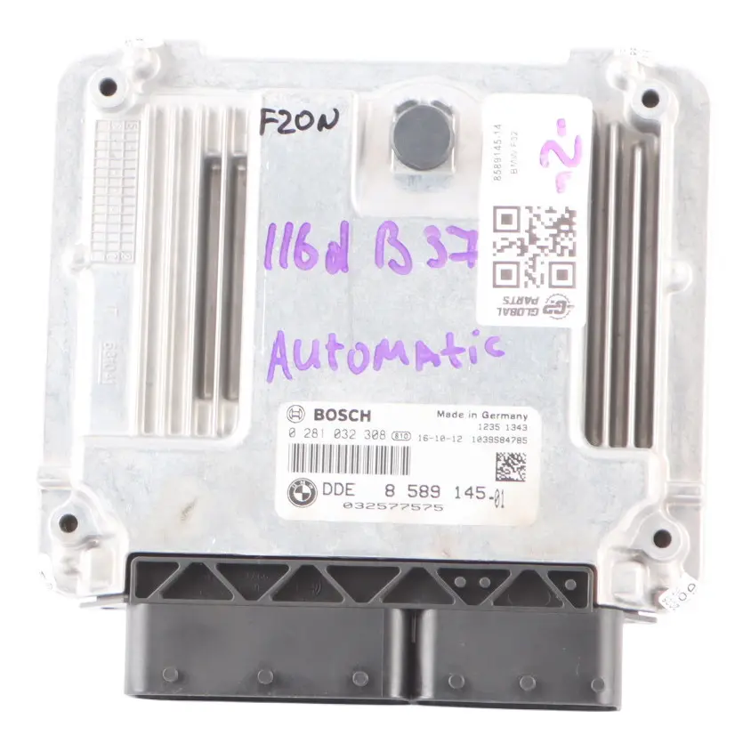 B37 Engine Control Unit Module ECU DDE Automatic to BMW F20 LCI 116d with Part number 8589145 BMW F20 LCI 116d B37 Engine Control Unit Module ECU DDE Automatic - SKU 8589145-14 - Part number 8589145