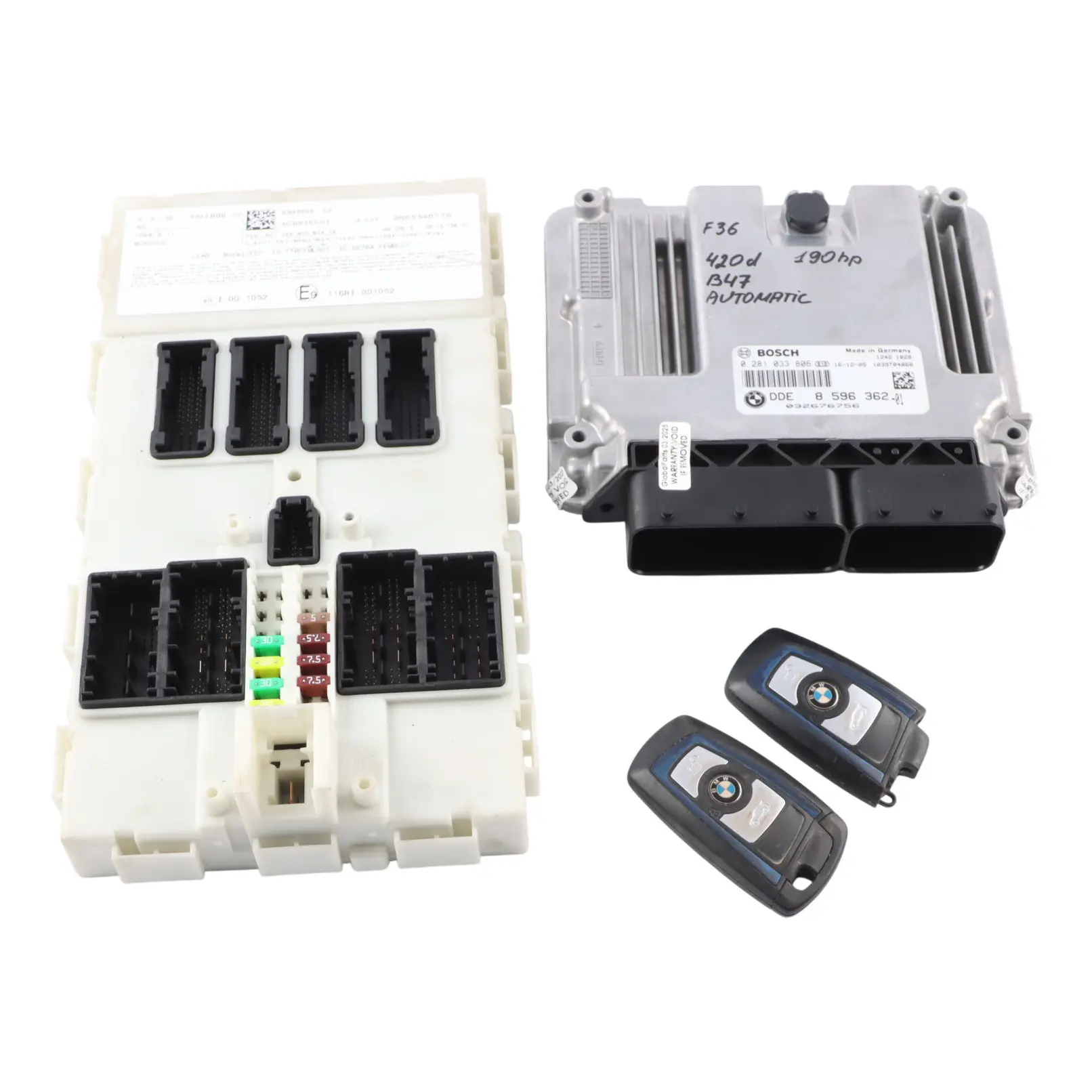 BMW F20 120d F30 320d F36 420d LCI B47 190HP Engine ECU Kit 8596362 FEM + 2 Keys