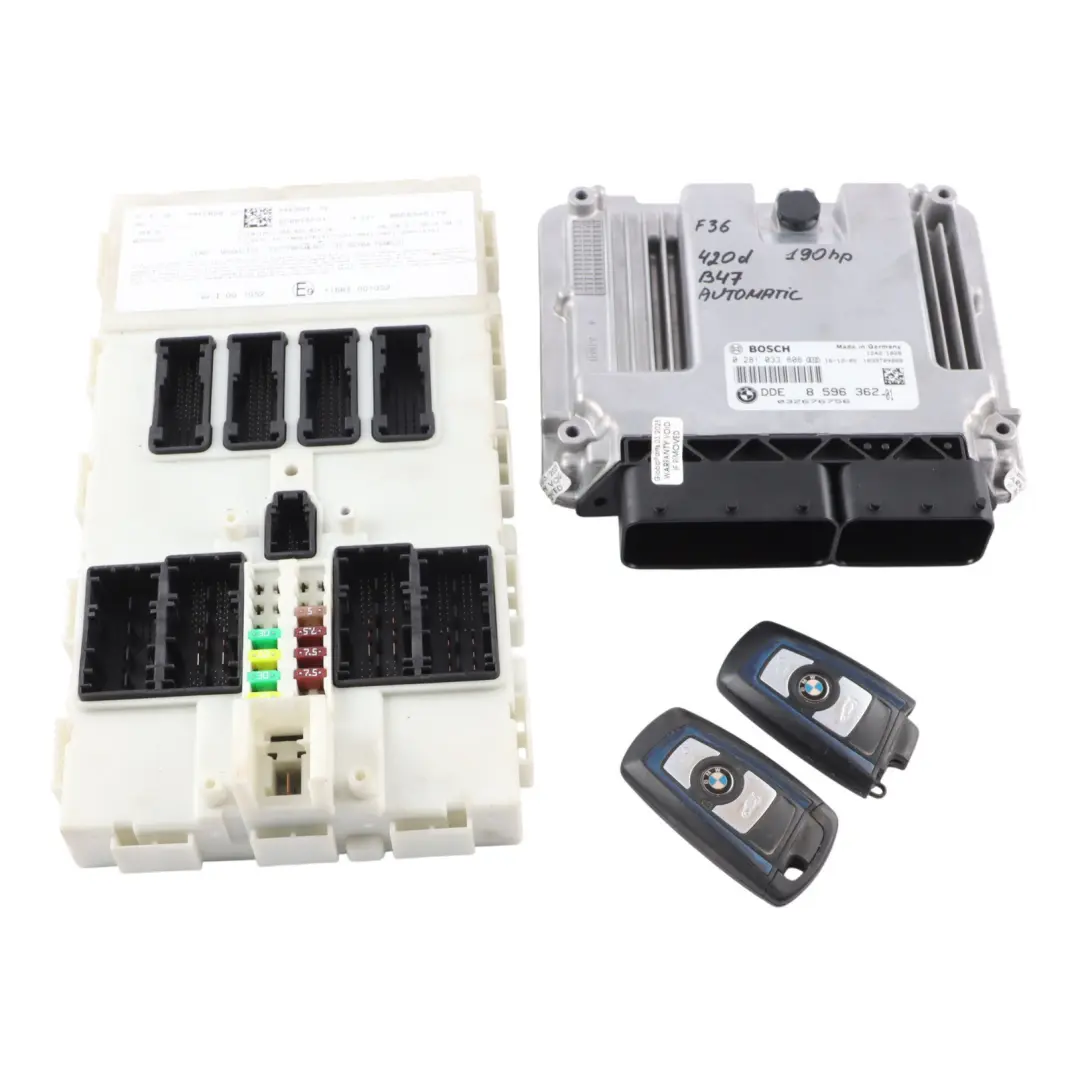 B47 190HP Engine ECU Kit FEM + 2 Keys to BMW F20 120d F30 320d F36 420d LCI with Part number 8596362 BMW F20 120d F30 320d F36 420d LCI B47 190HP Engine ECU Kit FEM + 2 Keys - SKU 8596362-6 - Part number 8596362