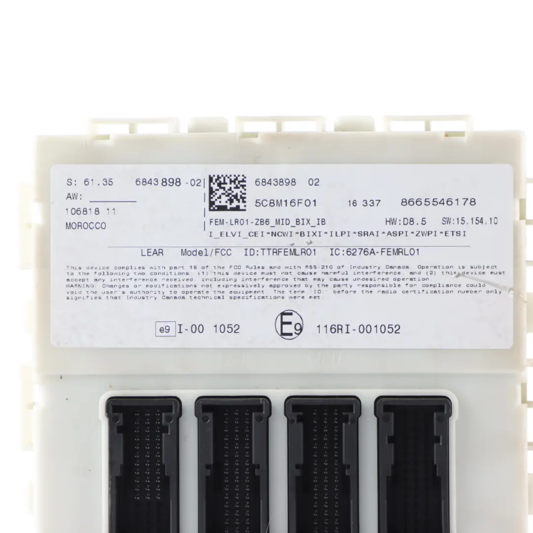 BMW F20 120d F30 320d F36 420d LCI B47 190HP Engine ECU Kit FEM + 2 Keys - SKU 8596362-6 - Part number 8596362