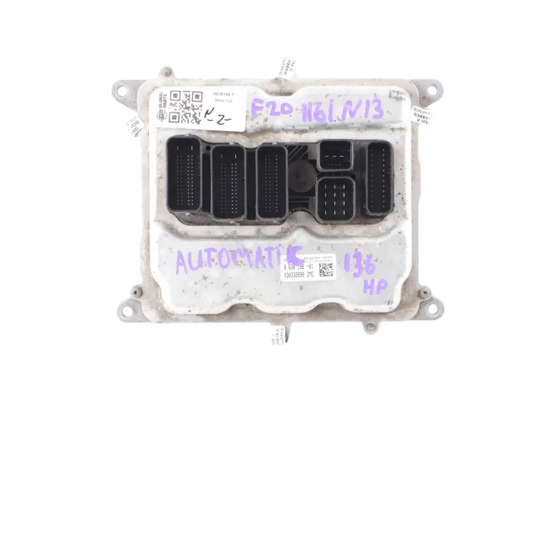 136HP Engine ECU Kit DME FEM Key Automatic to BMW F20 F30 116i 316i N13 with Part number 8638198 BMW F20 F30 116i 316i N13 136HP Engine ECU Kit DME FEM Key Automatic - SKU 8638198-7 - Part number 8638198