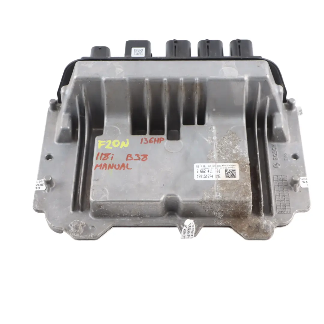 BMW F20 LCI 118i B38 136HP Engine ECU DME Kit FEM + 2 Keys Manual - SKU 8662411-4 - Part number 8662411