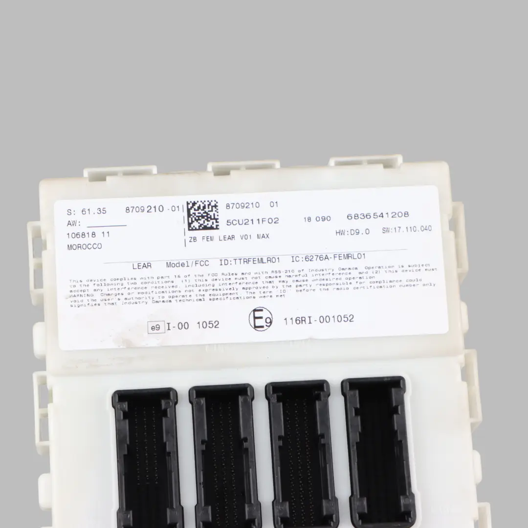  Body Control BMW F30 F35 F35 LCI BCM Body Comfort Module RL01 Unit BCM - SKU 8709210 - Part number 8709210