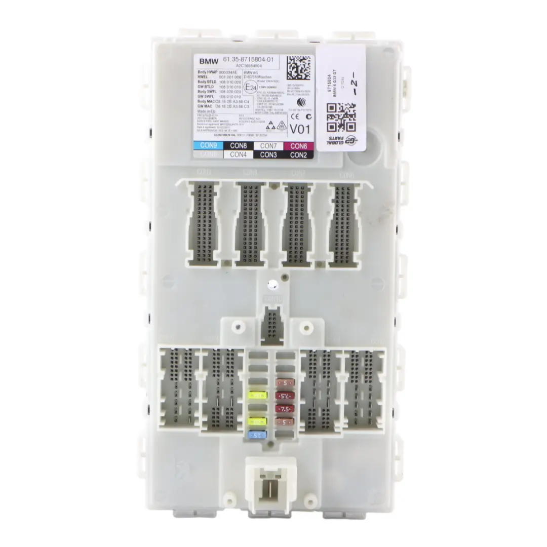 ECU Módulo De Unidad De Confort BDC para BMW GT G32 con número de pieza 8715804 BMW GT G32 ECU Módulo De Unidad De Confort BDC - SKU 8715804 - Número de pieza 8715804