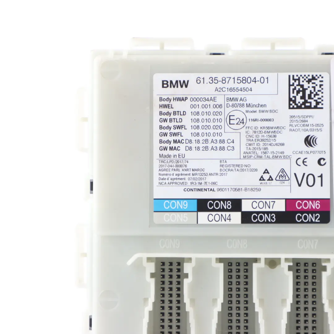 BMW GT G32 ECU Módulo De Unidad De Confort BDC - SKU 8715804 - Número de pieza 8715804