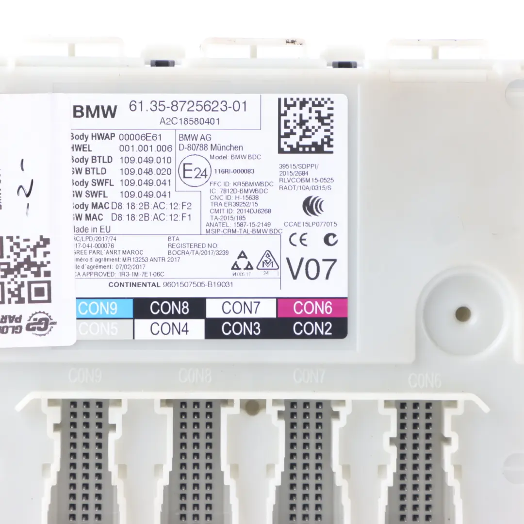 BMW X3 G01 ECU Body Control Module Unit - SKU 8725623 - Part number 8725623